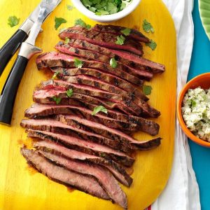 STEAK WITH CILANTRO AND BLUE CHEESE